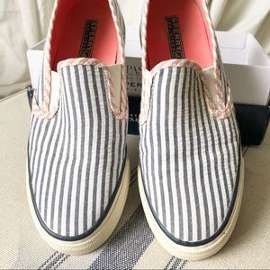 Sperry Top-sider Mariner Navy Seersucker 7M